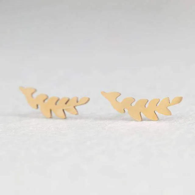 15 Styles, Minimalist Shiny Gold Cute Stud Earrings Stainless Steel