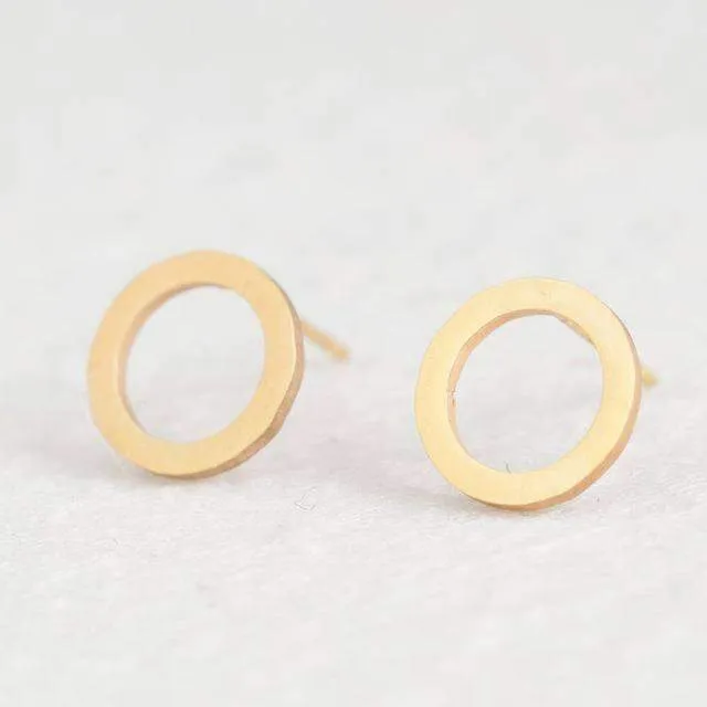 15 Styles, Minimalist Shiny Gold Cute Stud Earrings Stainless Steel