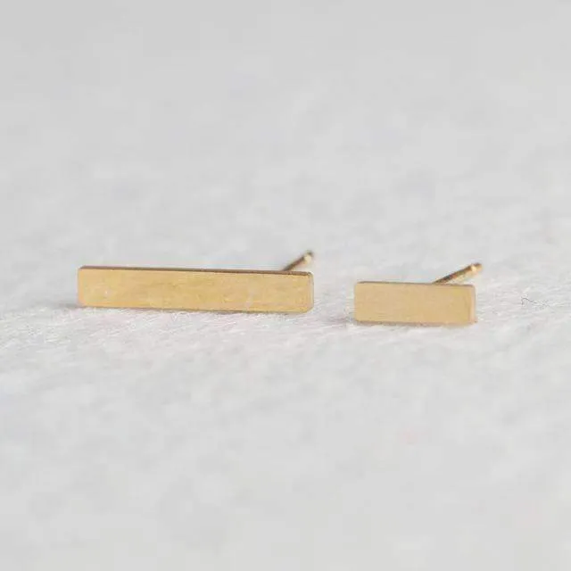 15 Styles, Minimalist Shiny Gold Cute Stud Earrings Stainless Steel