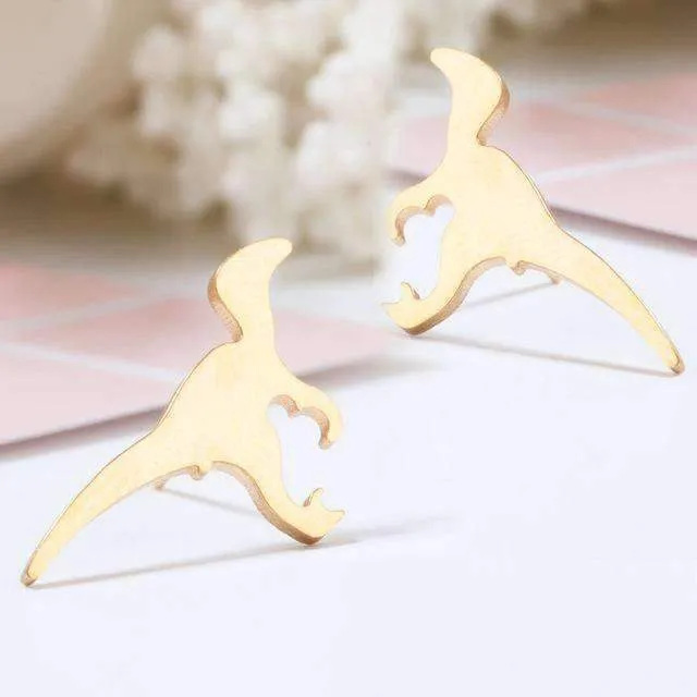 15 Styles, Minimalist Shiny Gold Cute Stud Earrings Stainless Steel