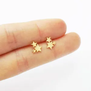 15 Styles, Minimalist Shiny Gold Cute Stud Earrings Stainless Steel