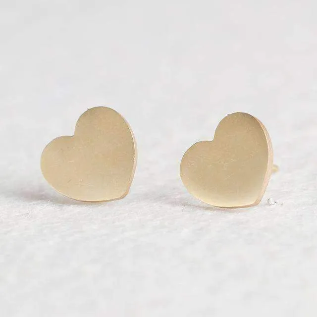 15 Styles, Minimalist Shiny Gold Cute Stud Earrings Stainless Steel