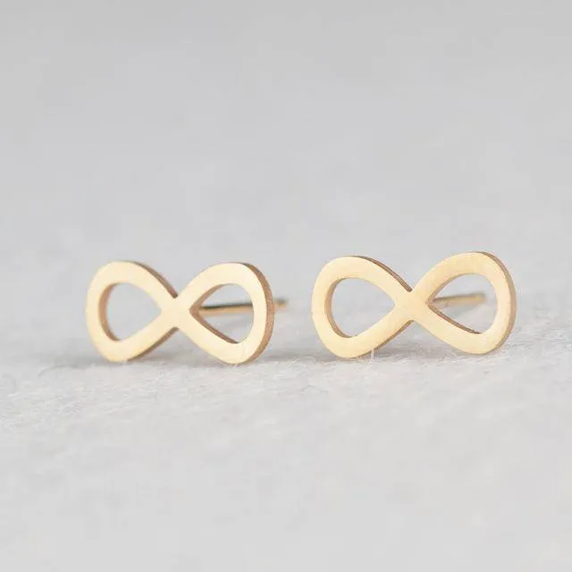 15 Styles, Minimalist Shiny Gold Cute Stud Earrings Stainless Steel