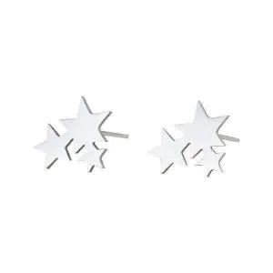 15 Styles, Minimalist Shiny Silver Cute Stud Earrings Stainless Steel