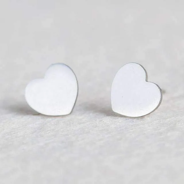 15 Styles, Minimalist Shiny Silver Cute Stud Earrings Stainless Steel