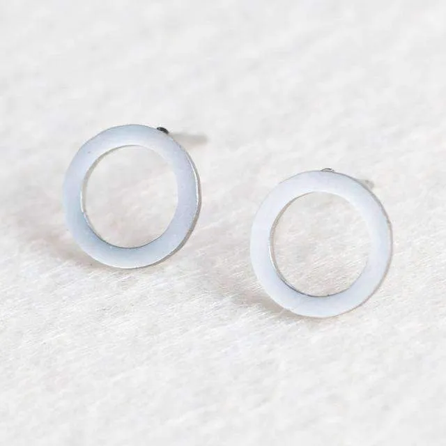 15 Styles, Minimalist Shiny Silver Cute Stud Earrings Stainless Steel