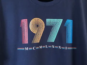 1971 T Shirt, 51st Birthday Gift T-Shirt in Retro & Vintage 70s style, MCMLXXI Fiftieth Bday Tee Shirt Top For Men or Women