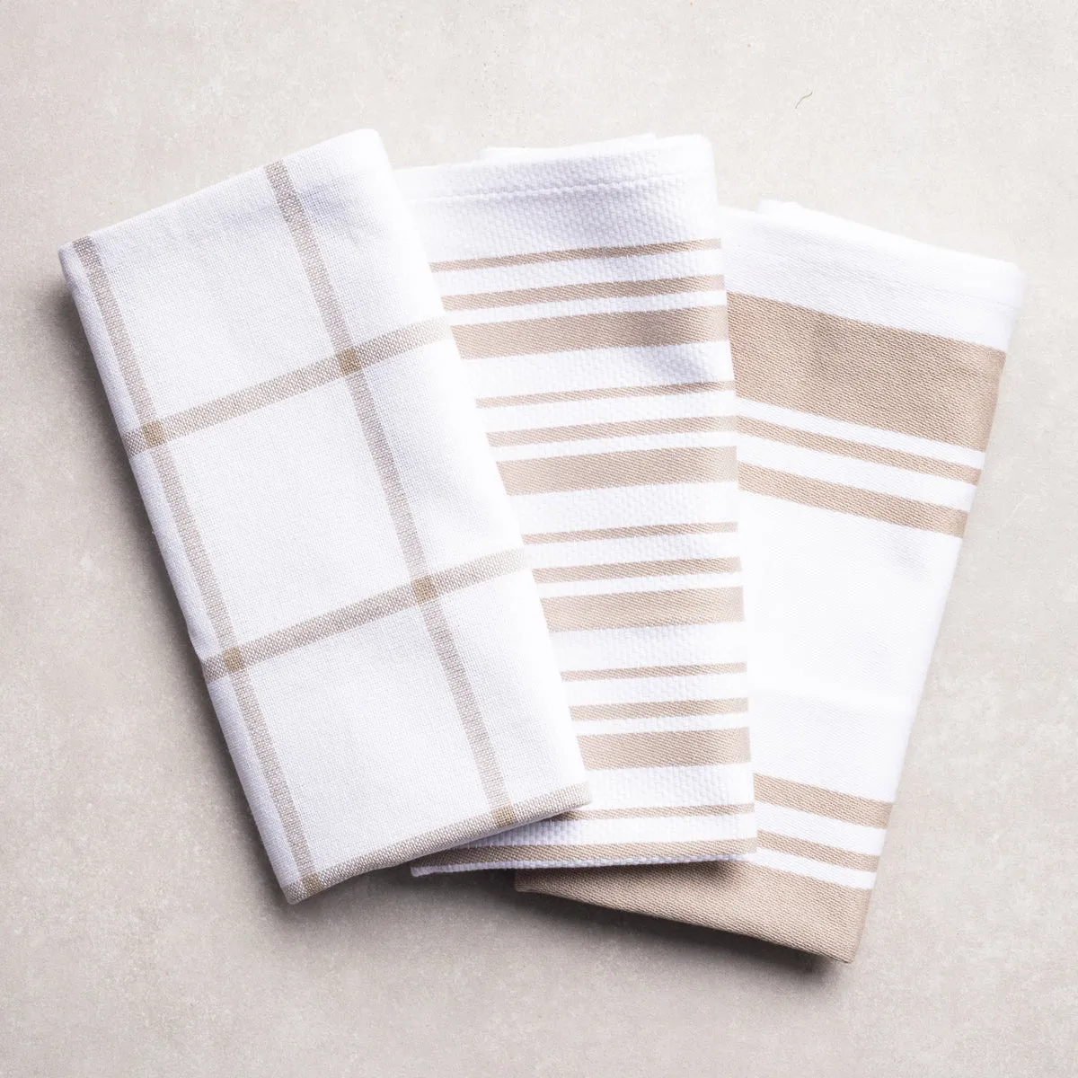 3-Piece Organic Cotton Kitchen Towel Set | Taupe