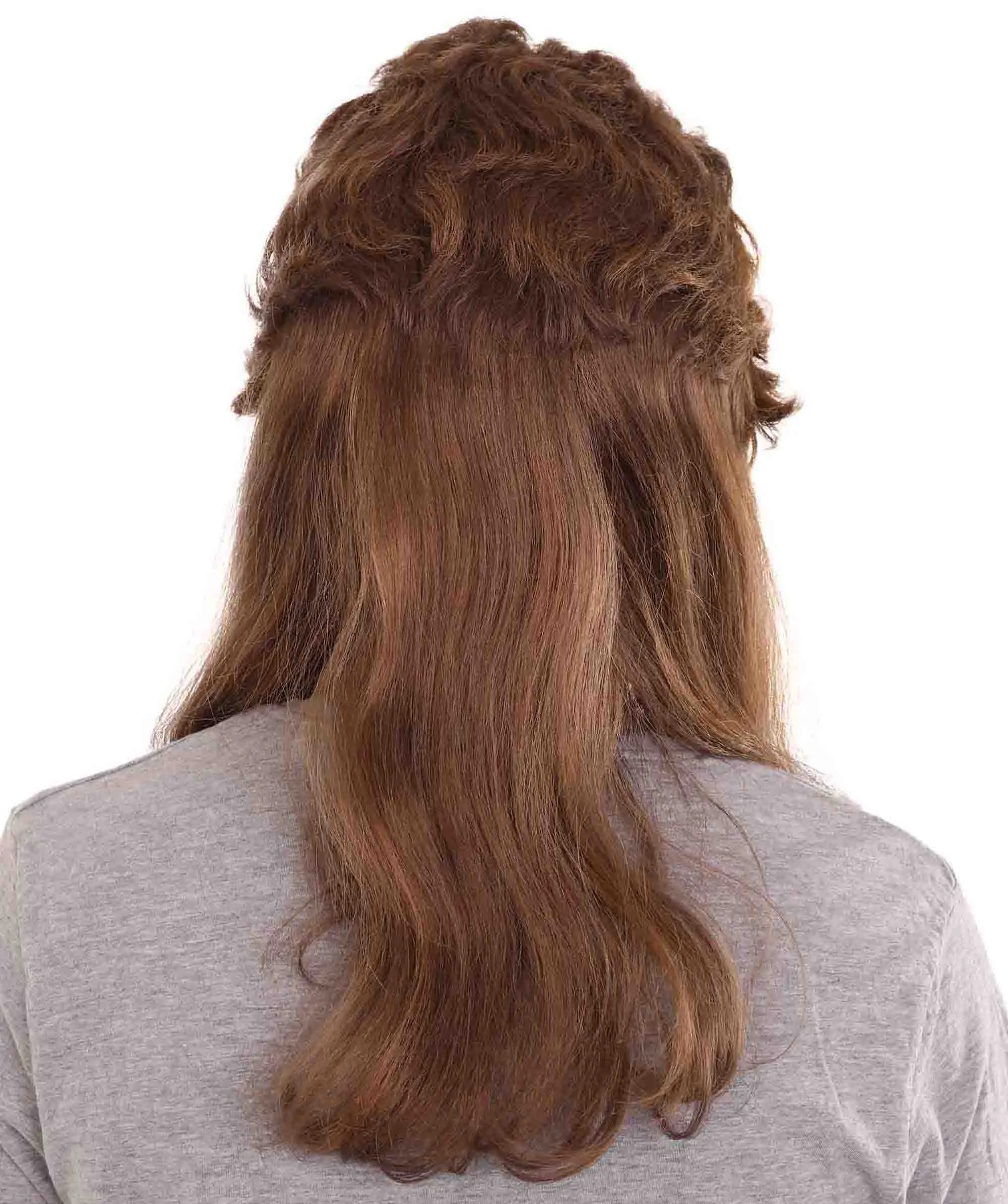 80's Mullet Wig | Honey Brown Retro Wig | Premium Breathable Capless Cap