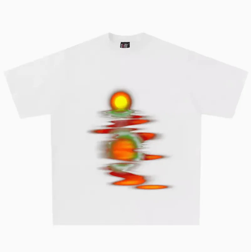 Acid Melting Sun Print Psychedelic Aesthetic T-Shirt