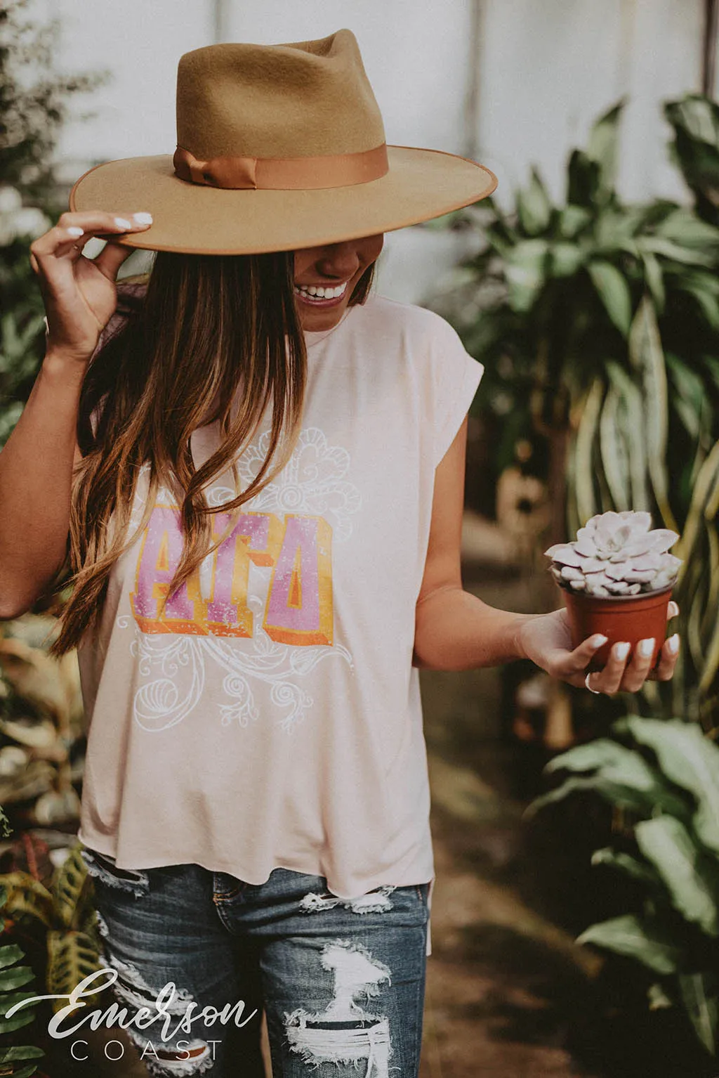 Alpha Gamma Delta Pink Floral PR Tee