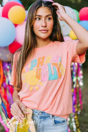 Alpha Xi Delta Coral Sunshine Tee