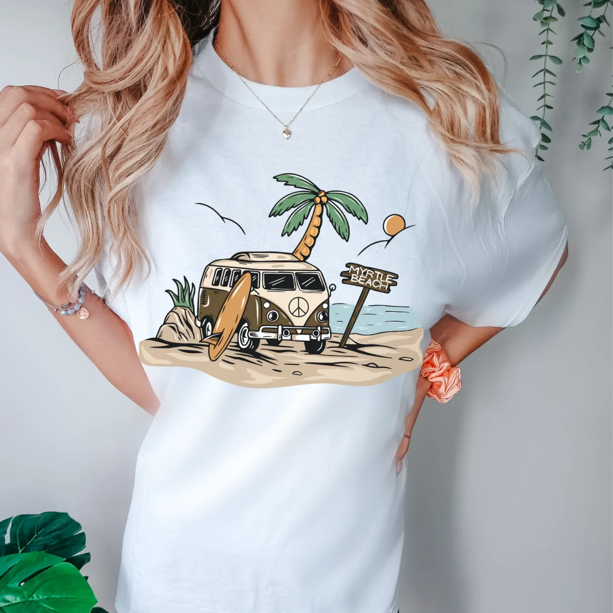 Always Free Shipping! Trendy Comfort Colors® Retro Hippie Beach Van T-shirt, Spring Break or Summer T-Shirt Daytona CityBeach Beach Spring Break T-Shirt