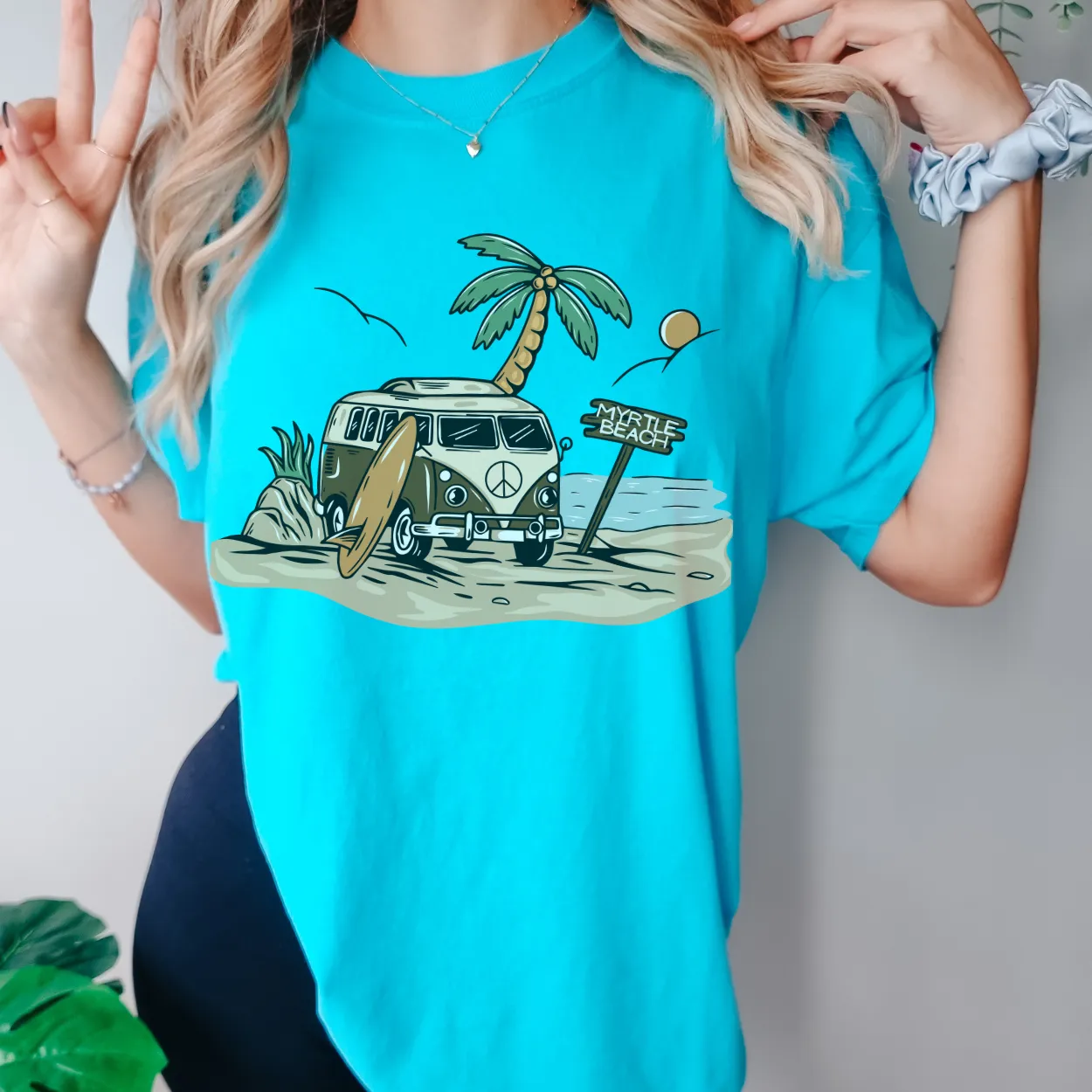 Always Free Shipping! Trendy Comfort Colors® Retro Hippie Beach Van T-shirt, Spring Break or Summer T-Shirt Daytona CityBeach Beach Spring Break T-Shirt