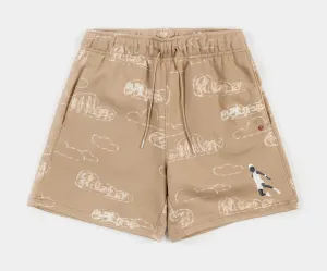 Artist Series by Parker Duncan Brooklyn Fleece Womens Shorts (Beige)