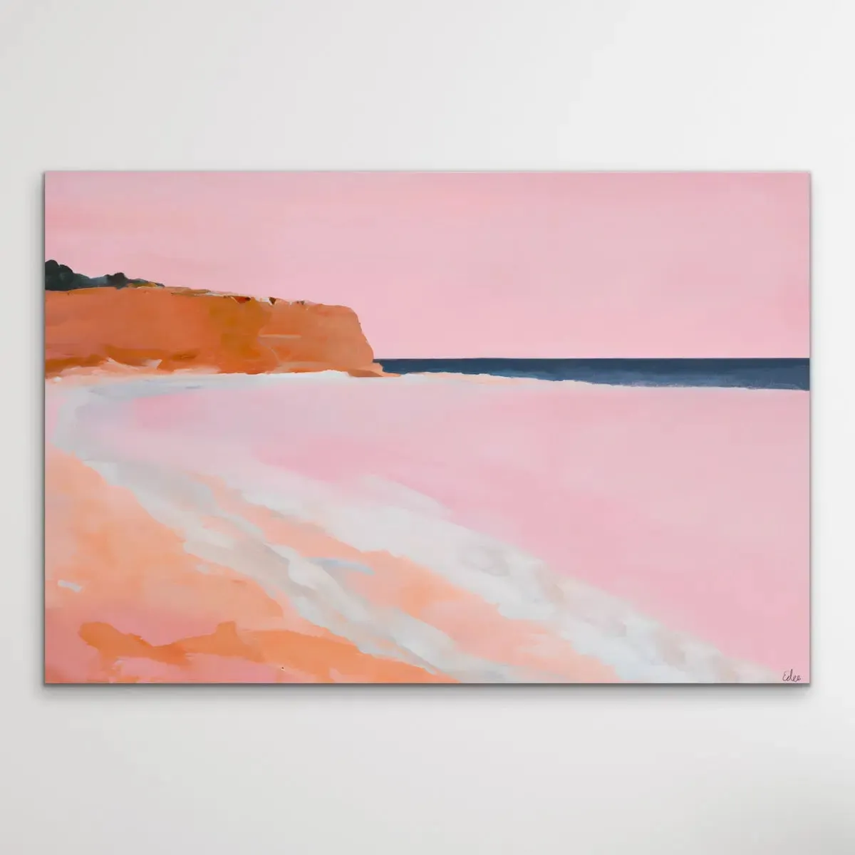 Atoll - Pink Coastal Landscape Print by Edie Fogarty