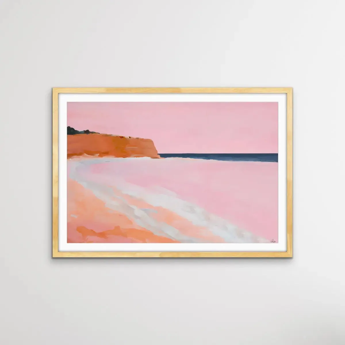 Atoll - Pink Coastal Landscape Print by Edie Fogarty