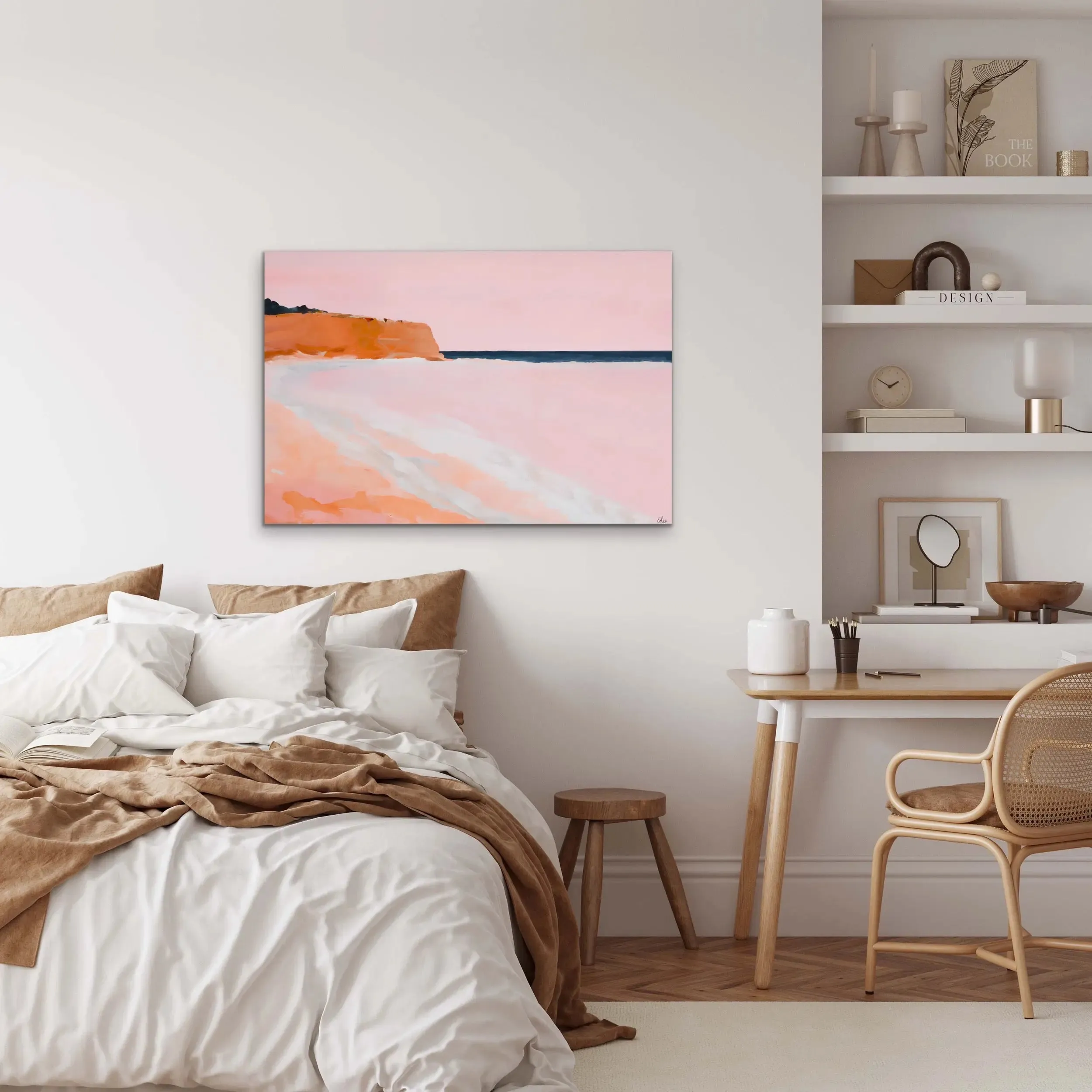 Atoll - Pink Coastal Landscape Print by Edie Fogarty