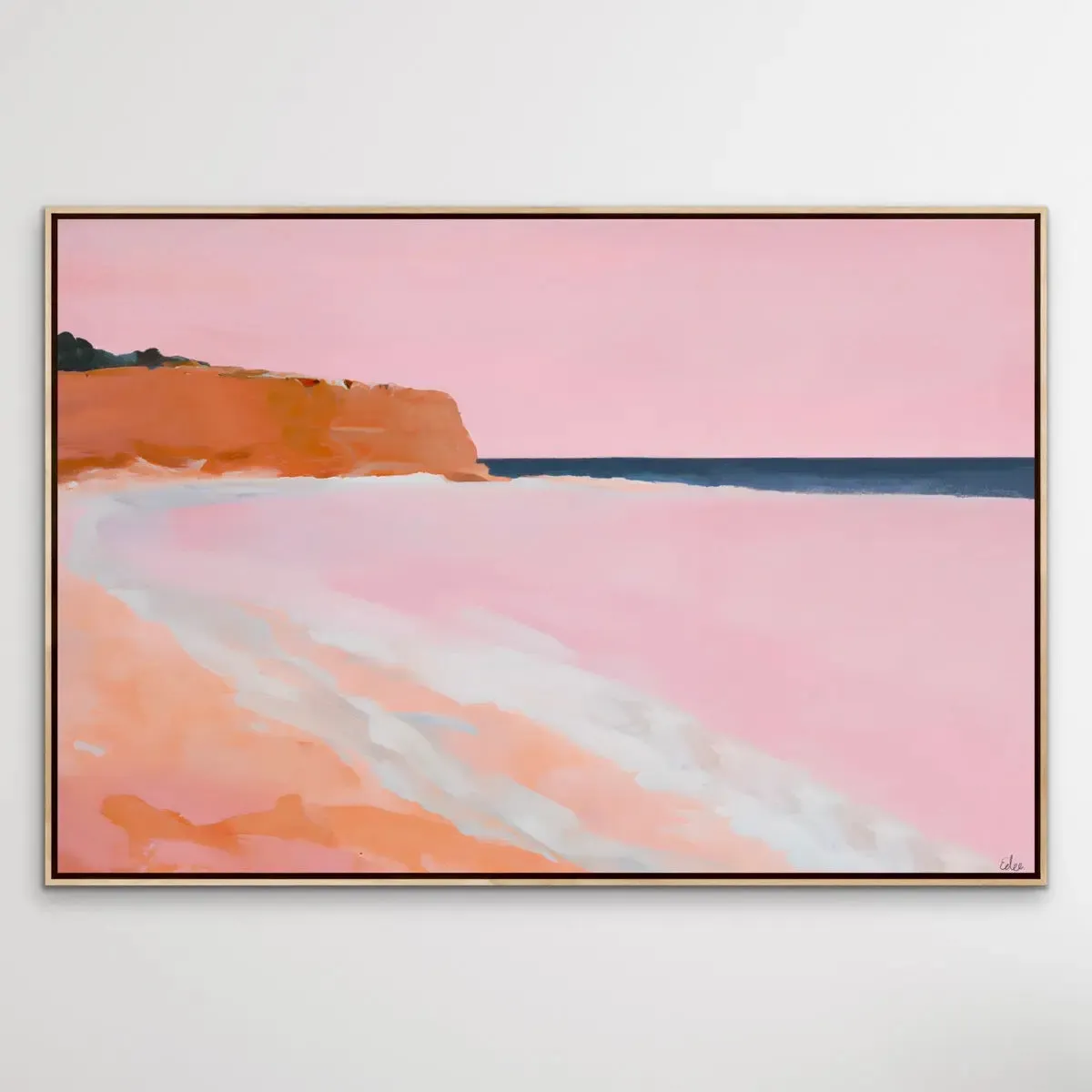 Atoll - Pink Coastal Landscape Print by Edie Fogarty