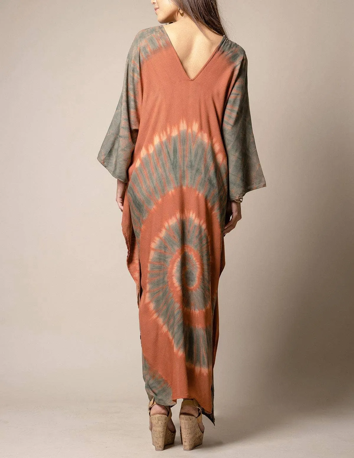 Aurora Tie-Dye Kaftan - Rust