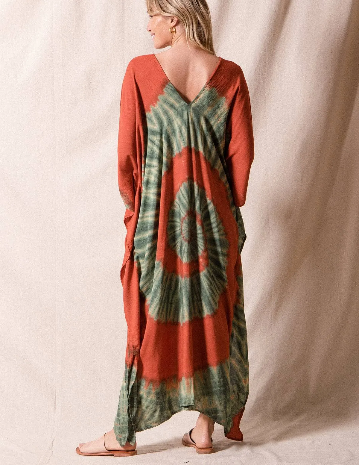 Aurora Tie-Dye Kaftan - Rust