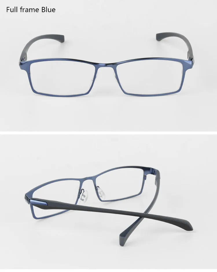 Bclear Men Titanium Alloy Eyeglasses Flexible Temples Legs Ip Electroplating Alloy Material Full Rim And Half Rim