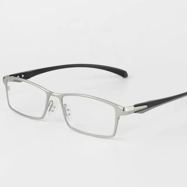 Bclear Men Titanium Alloy Eyeglasses Flexible Temples Legs Ip Electroplating Alloy Material Full Rim And Half Rim