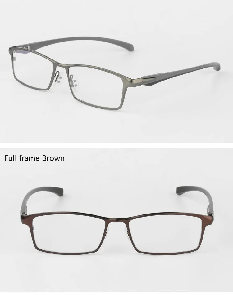 Bclear Men Titanium Alloy Eyeglasses Flexible Temples Legs Ip Electroplating Alloy Material Full Rim And Half Rim