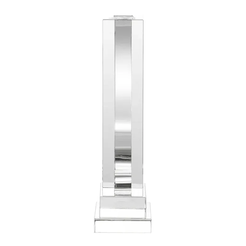 Block Cut Crystal Glass Vase with Hourglass Cutout - 2 Size Options Available