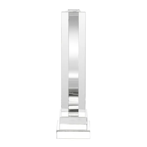 Block Cut Crystal Glass Vase with Hourglass Cutout - 2 Size Options Available