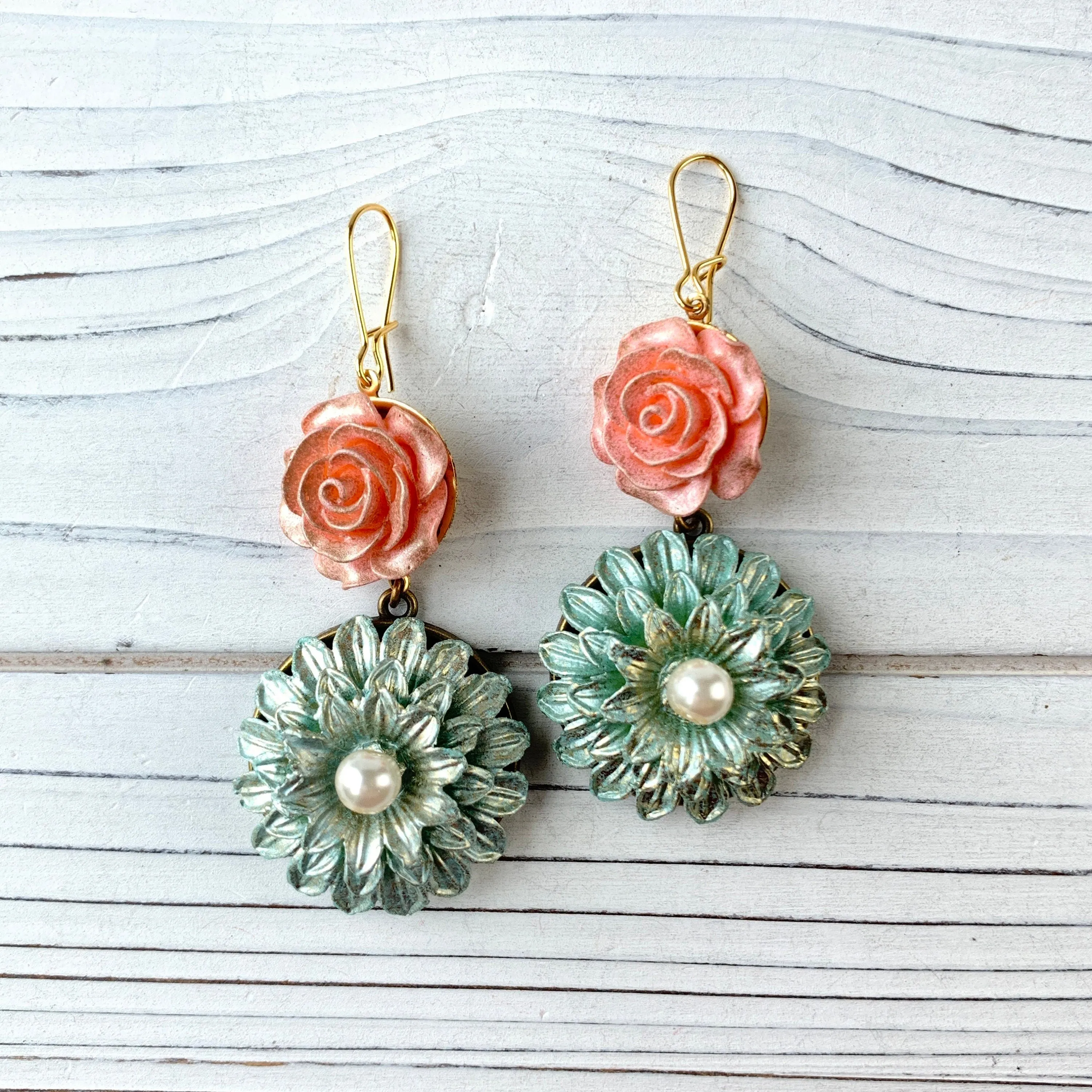 Blue Dahlia Earrings