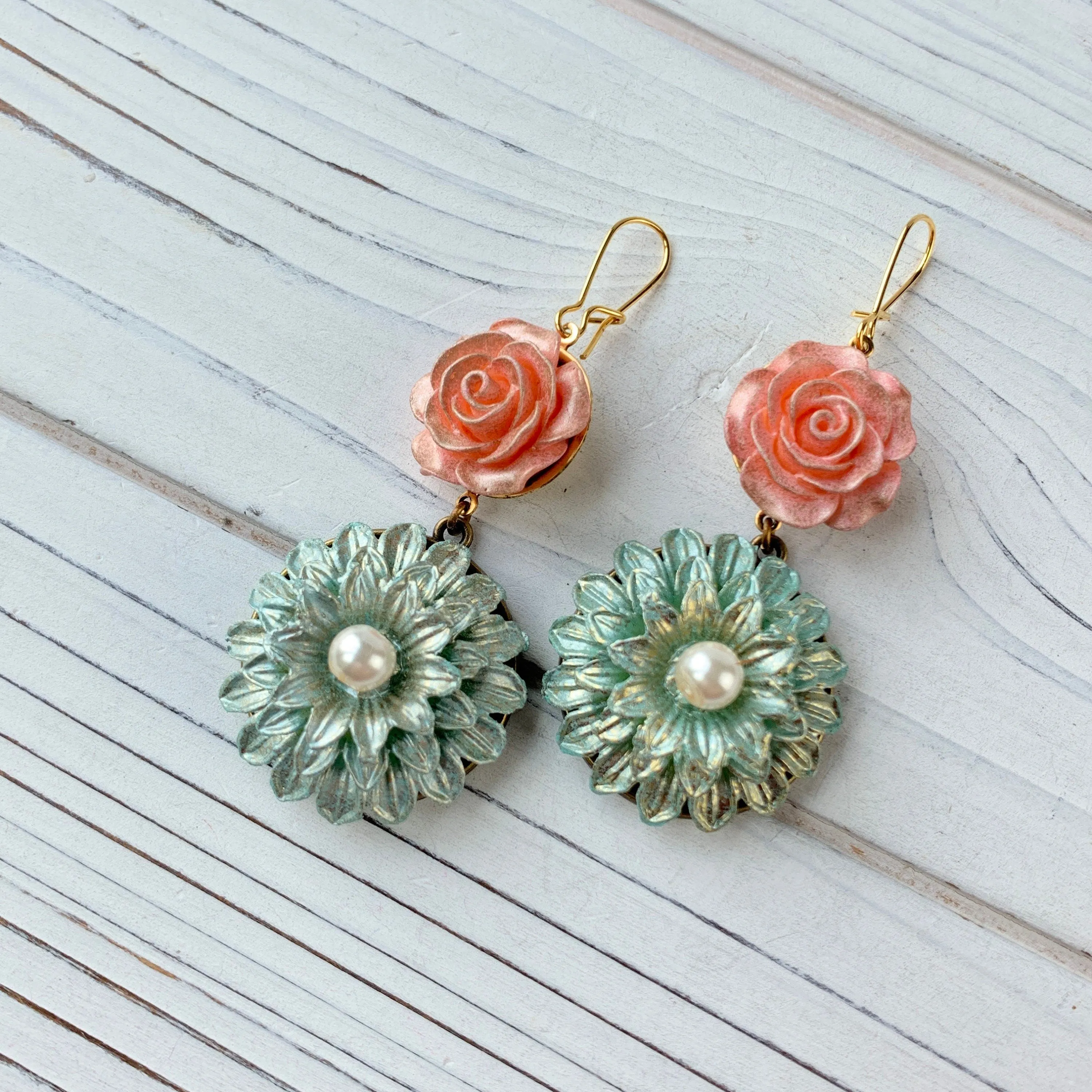 Blue Dahlia Earrings