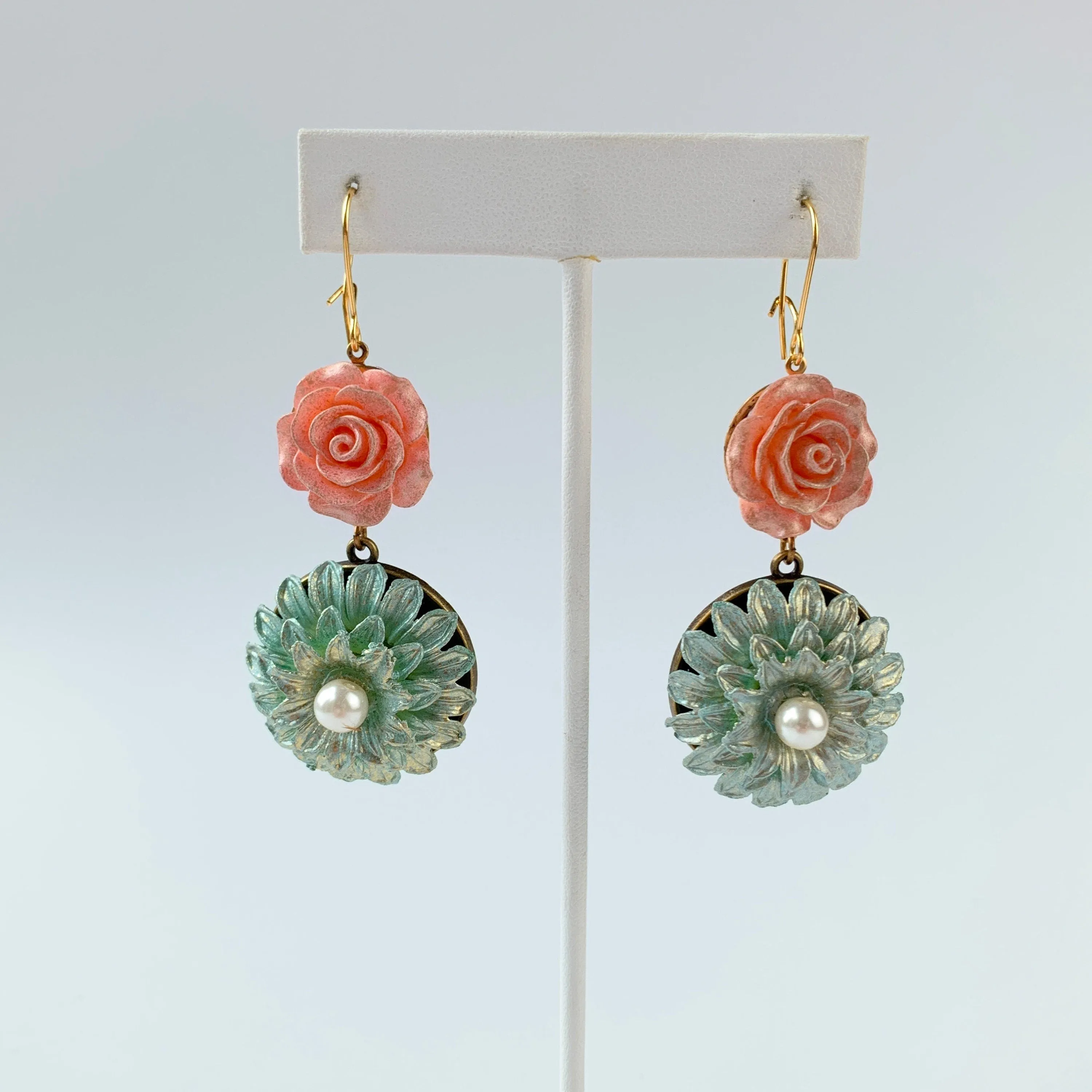 Blue Dahlia Earrings