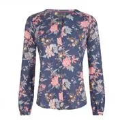 Blue Geranium Floral Blouse