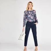 Blue Geranium Floral Blouse