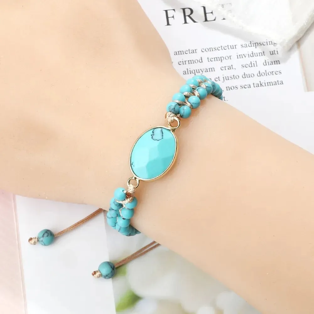 Bohemian Blue Wrap Stone Bracelet