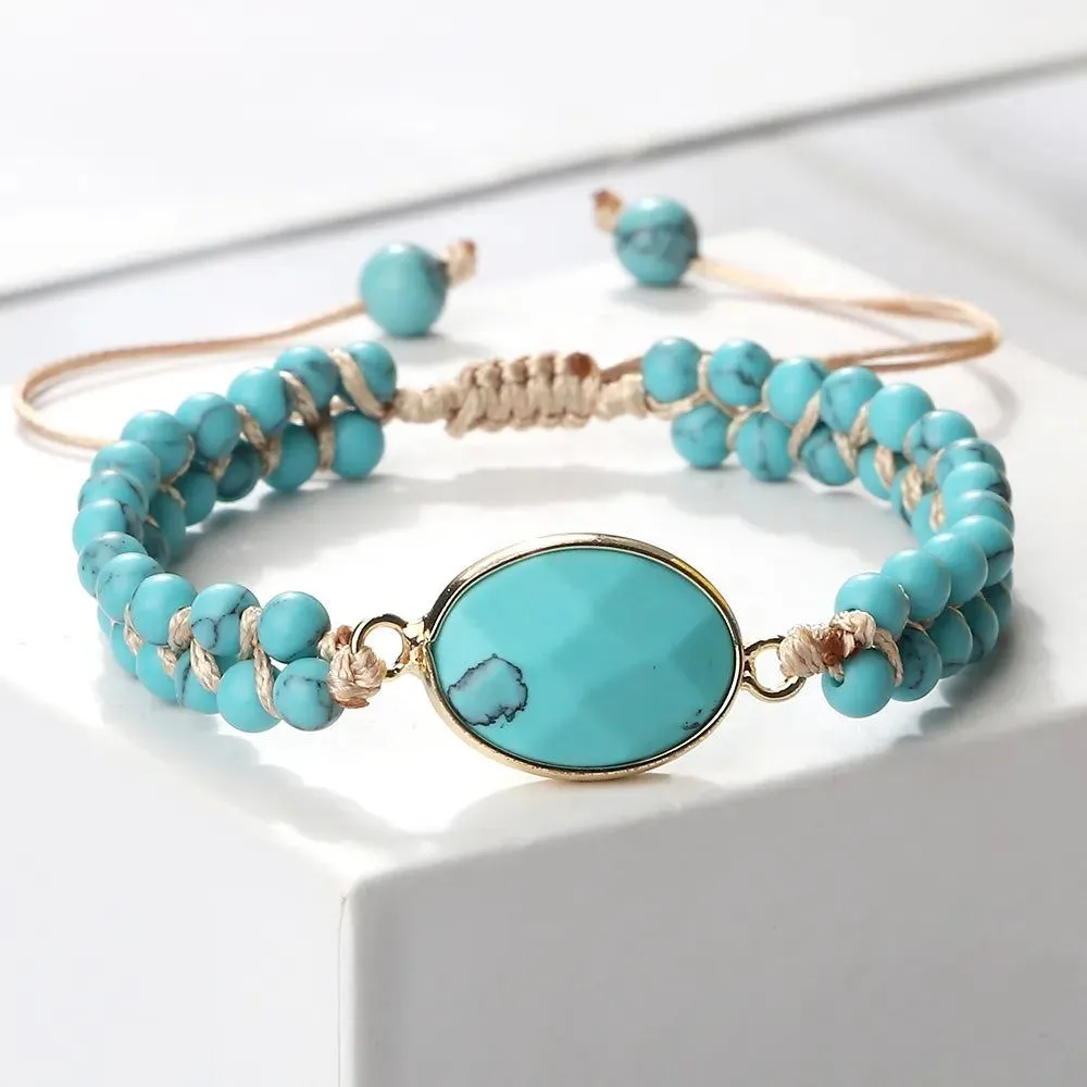 Bohemian Blue Wrap Stone Bracelet