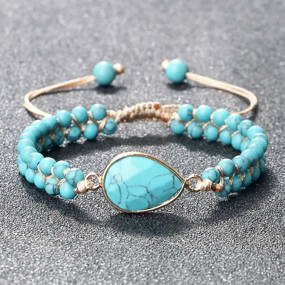 Bohemian Blue Wrap Stone Bracelet