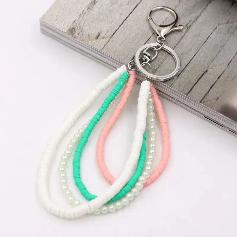 Bohemian Handmade Keychain Multilayer Clay Pearl