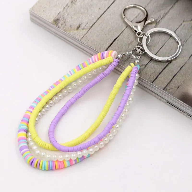 Bohemian Handmade Keychain Multilayer Clay Pearl