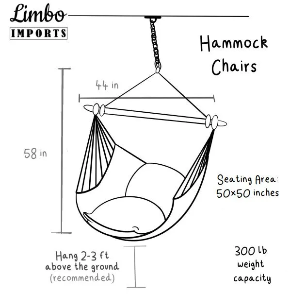 Boho Hammock Chair Swing with Tassels | LILY BLUE