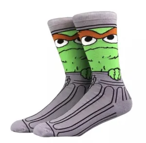 Cartoon Socks, Oscar the Grouch Fun Novelty Mens Crew Character Socks