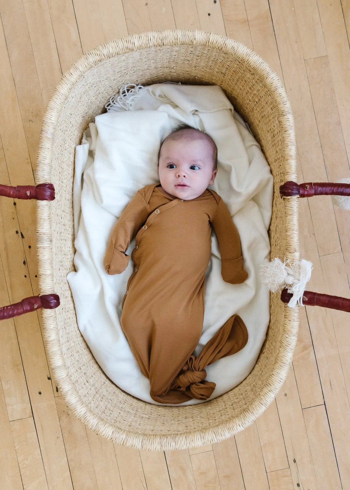 Copper Pearl Knotted Gown | Camel