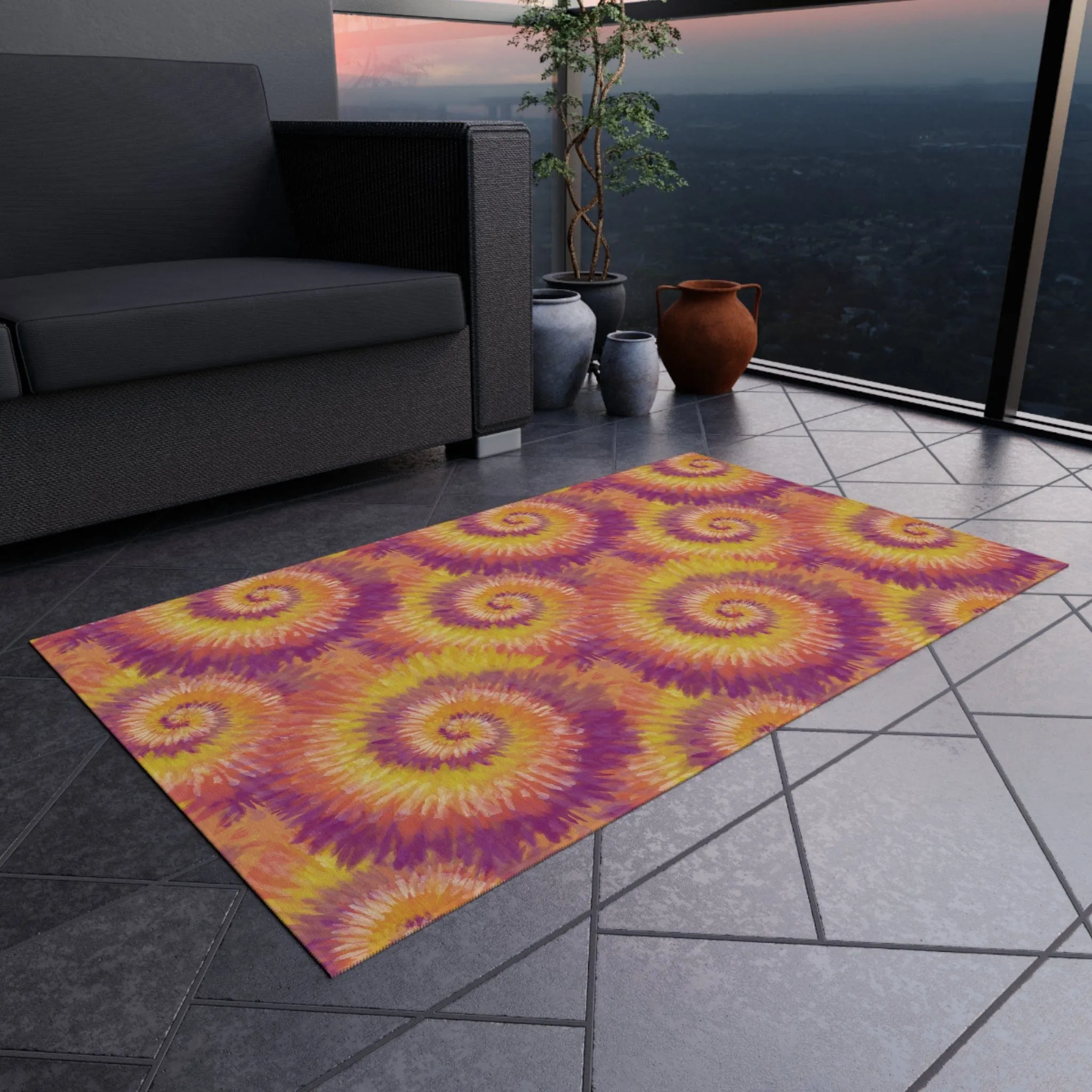 Coral Tie Dye Rug