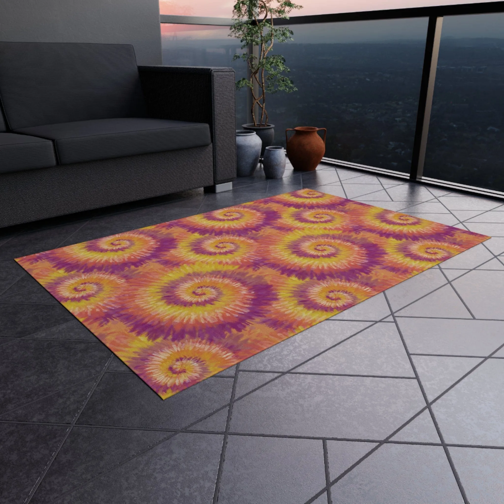 Coral Tie Dye Rug