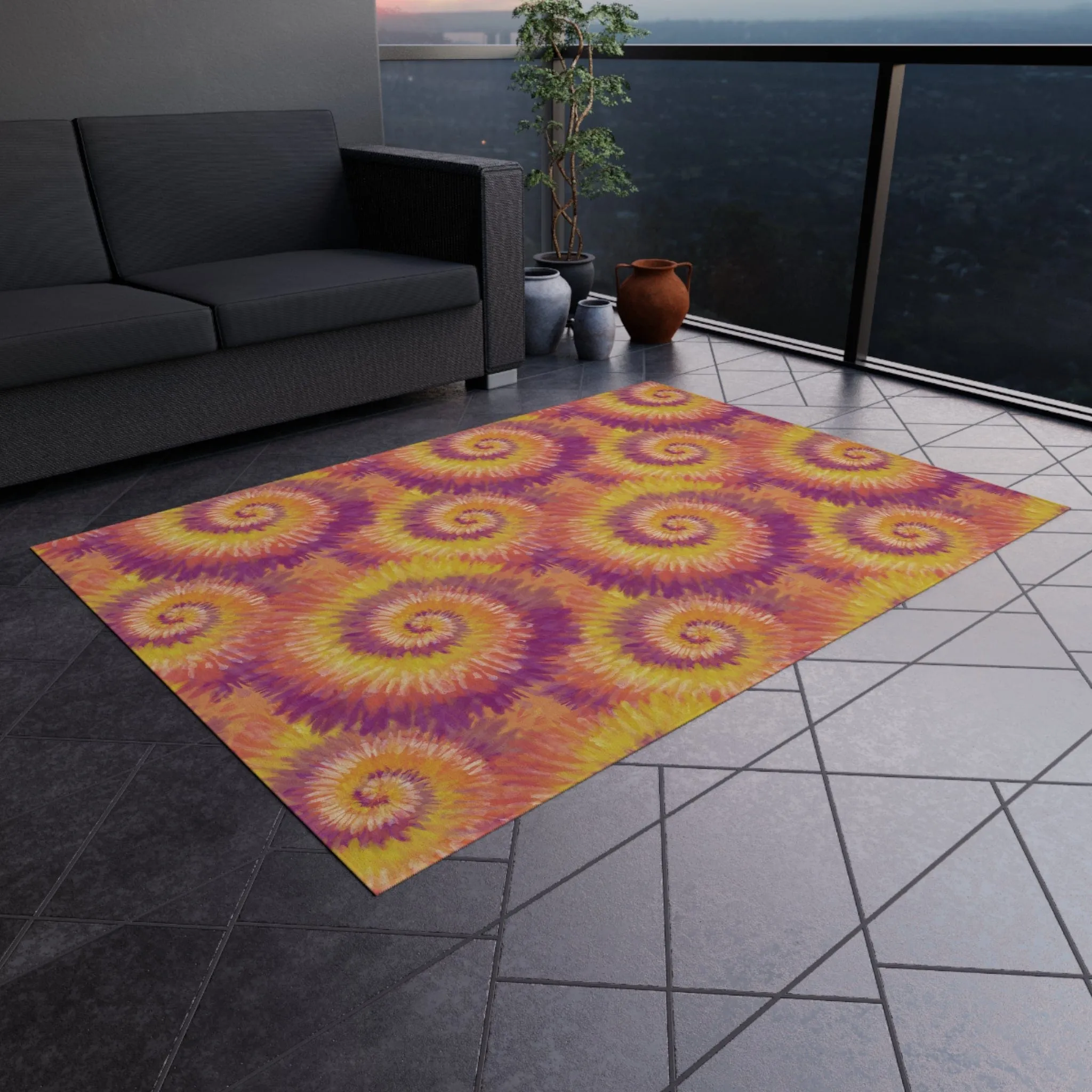 Coral Tie Dye Rug