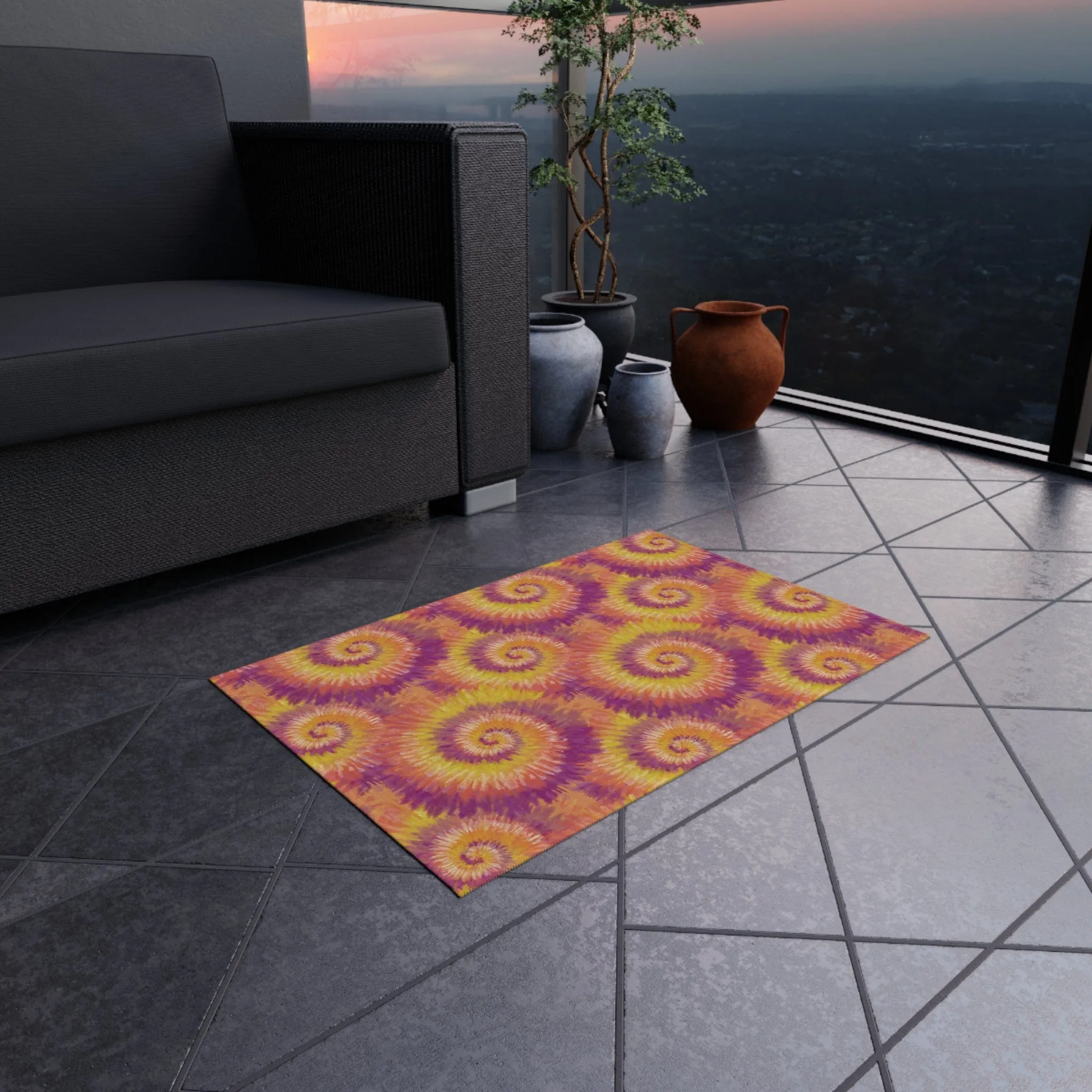 Coral Tie Dye Rug