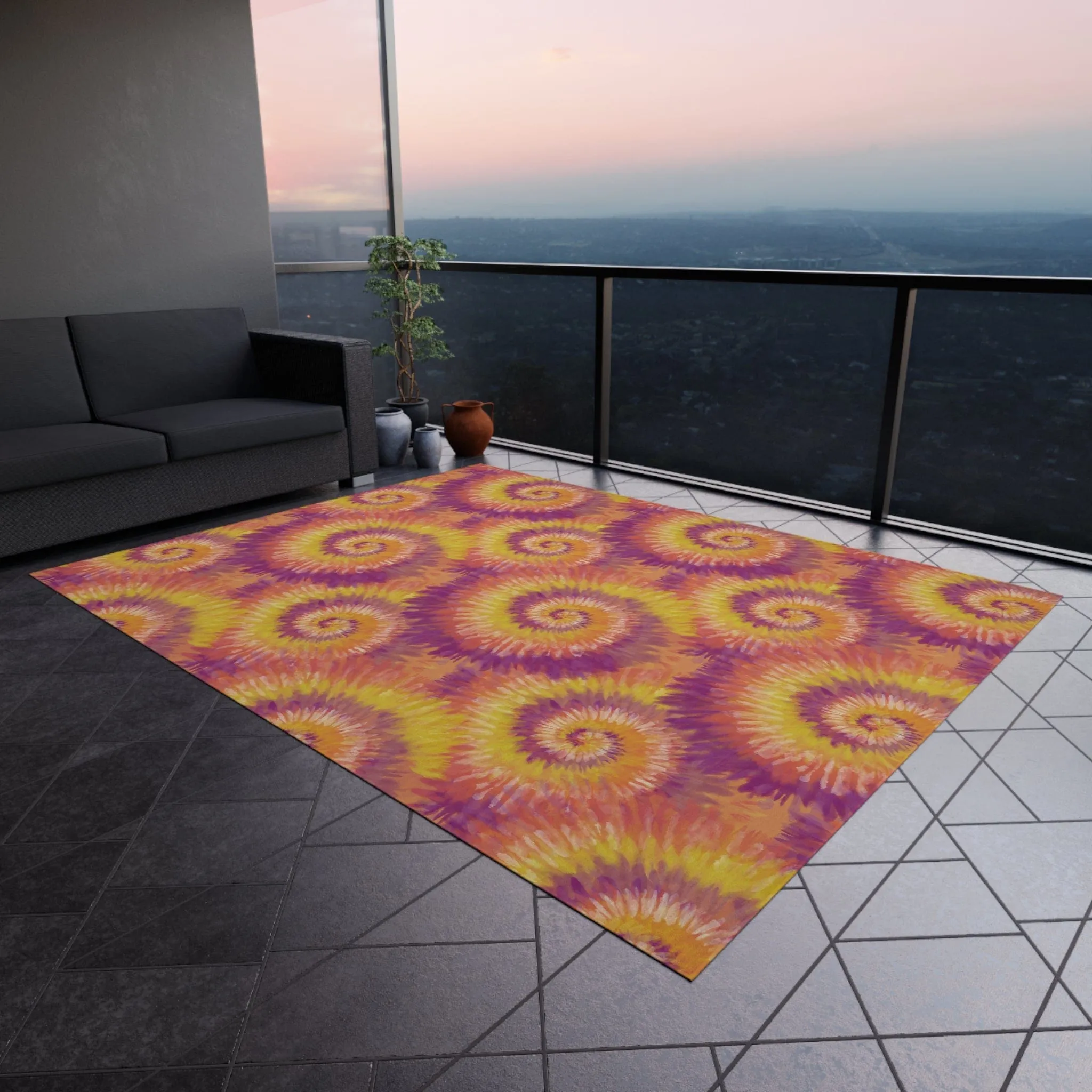 Coral Tie Dye Rug