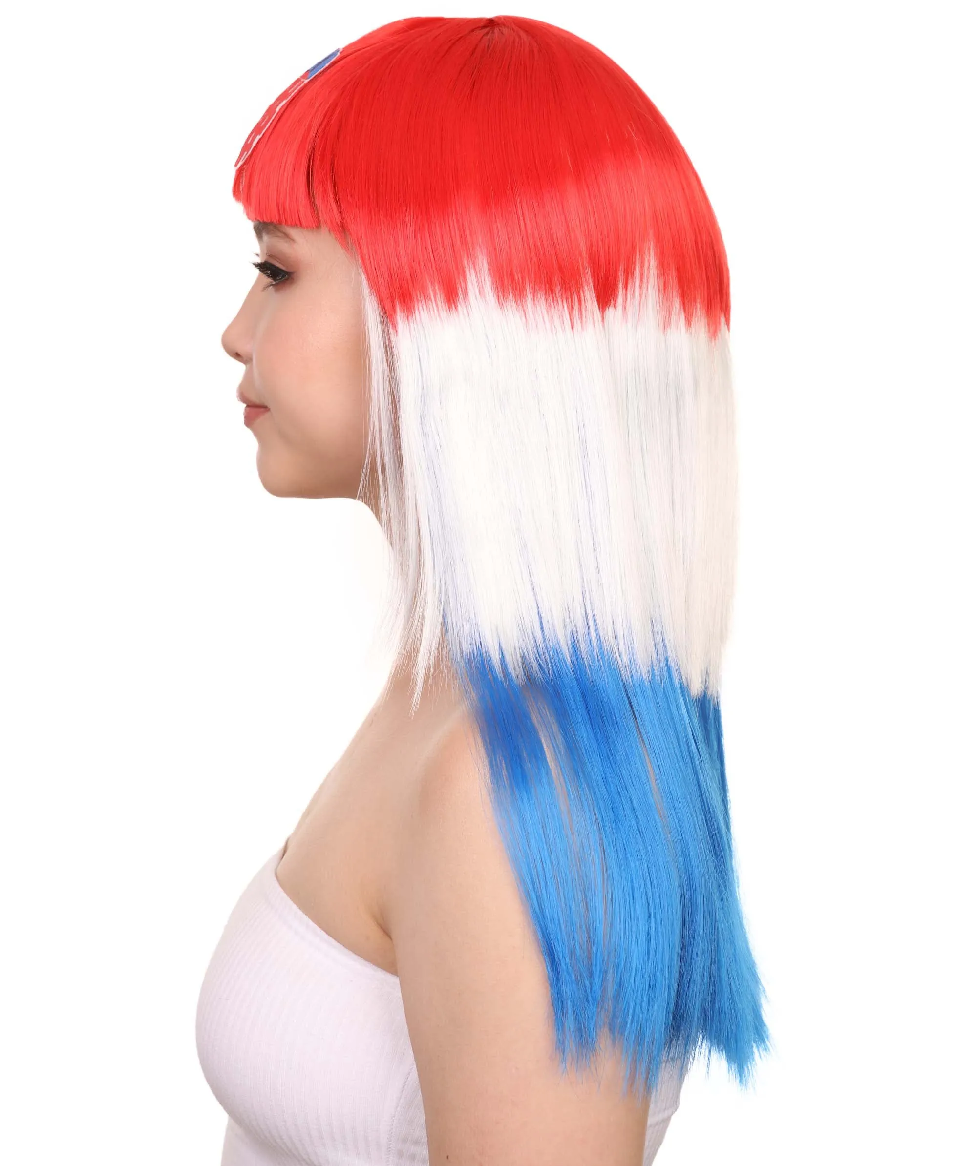 Croatia Flag Sport Party Long Bob Wig | Premium Breathable Capless Cap