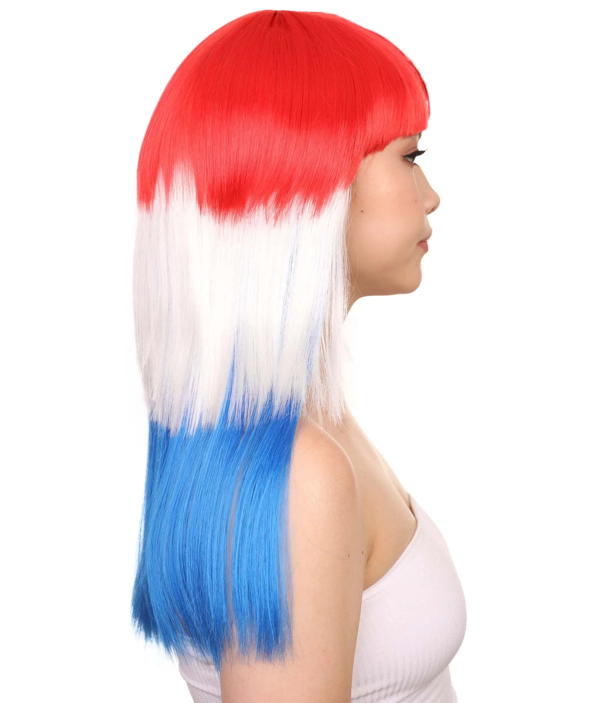 Croatia Flag Sport Party Long Bob Wig | Premium Breathable Capless Cap